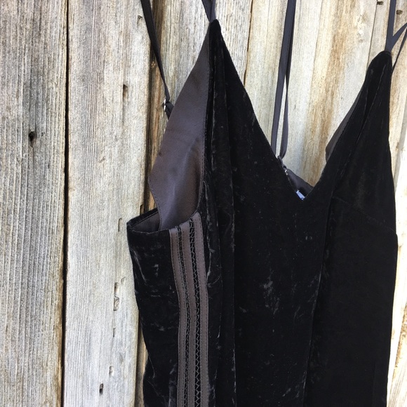 NWT Splendid Slip Cami Dress Crushed Velvet Black - Picture 6 of 13